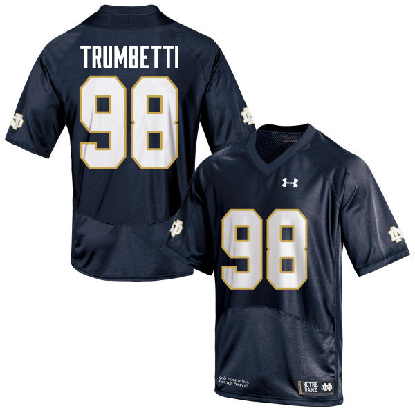 Men #98 Andrew Trumbetti Notre Dame Fighting Irish College Football Jerseys-Navy Blue